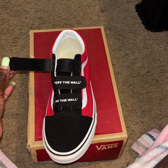 Vans Black and Red Velcro Sneakers - Picture 10 of 11